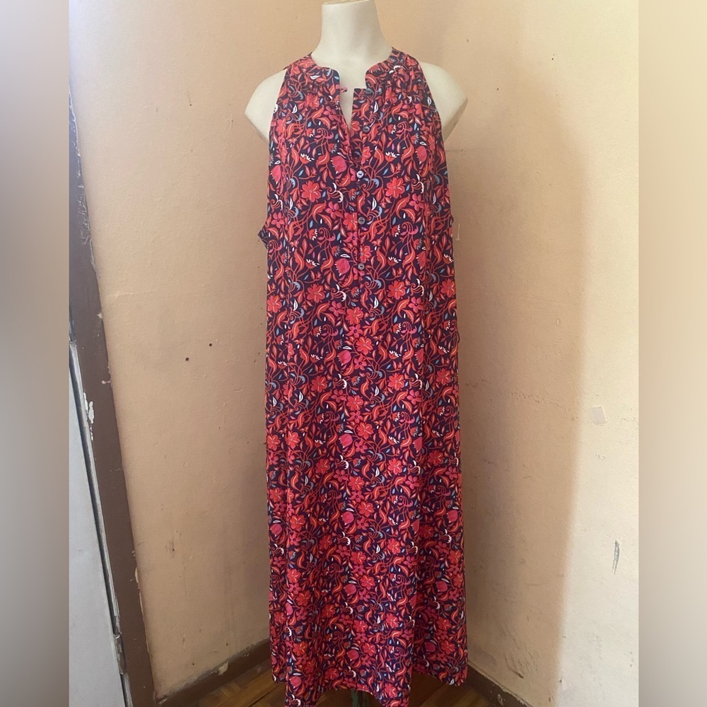 Ann Taylor Red and Blue Floral Dress